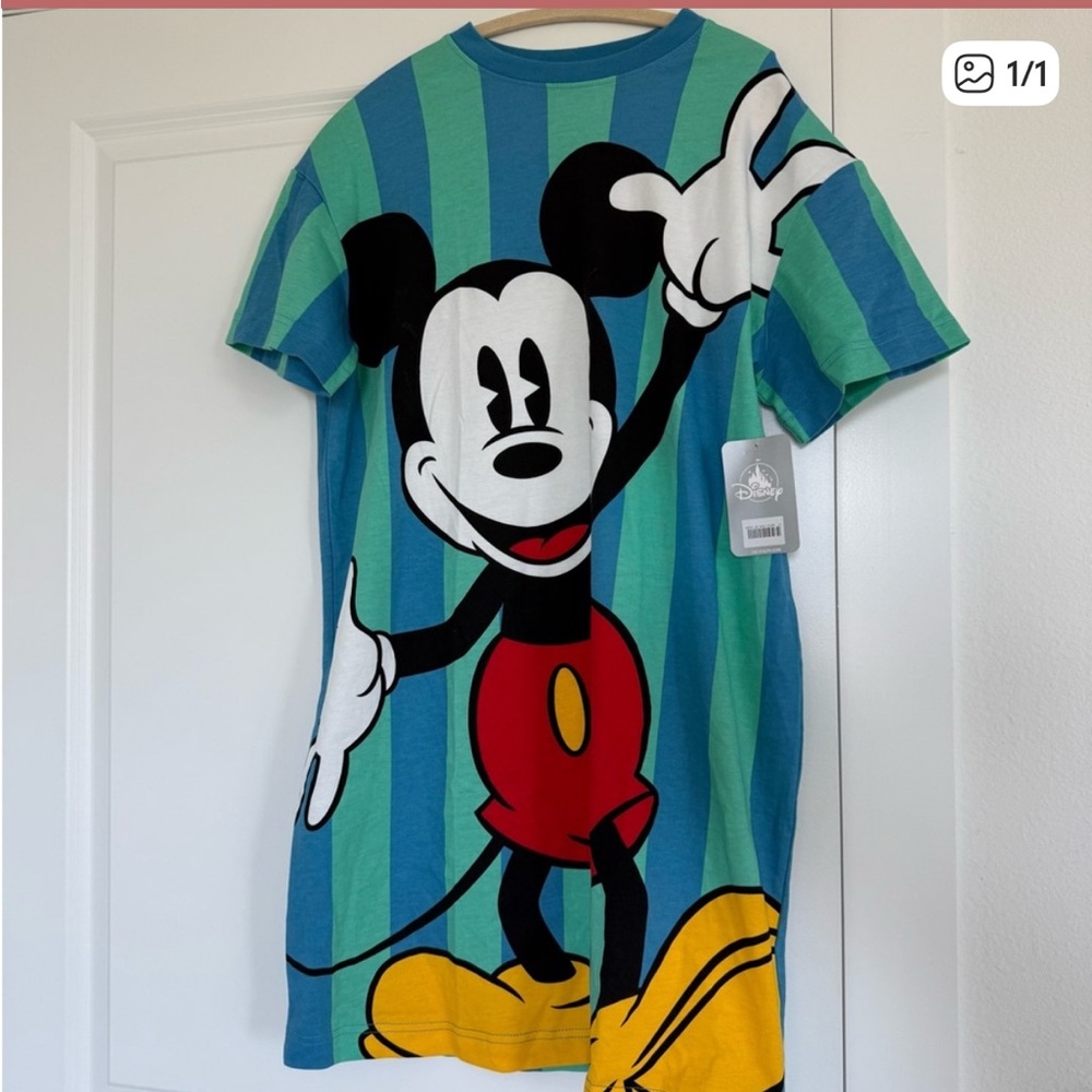Disney Blue and Red Mini Dress with Mickey Mouse - Picture 2 of 2